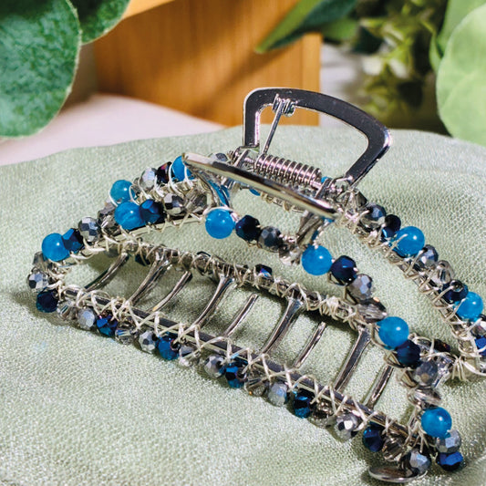 Pince croco grand modèle argentée.