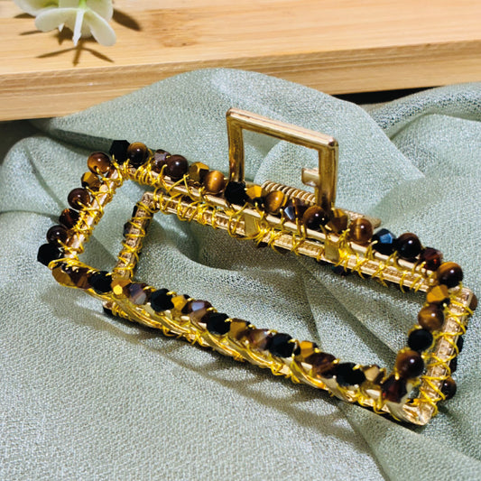 Pince croco grand modèle Œil de Tigre