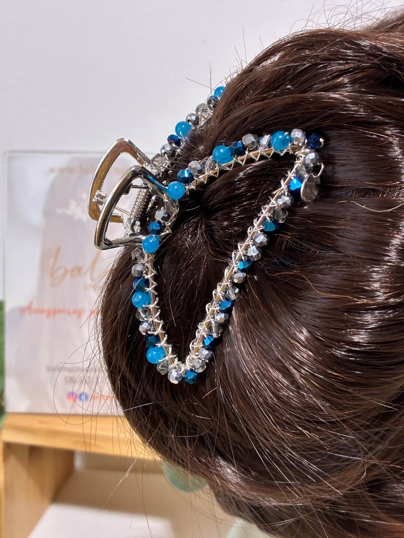 Pince croco grand modèle argentée.