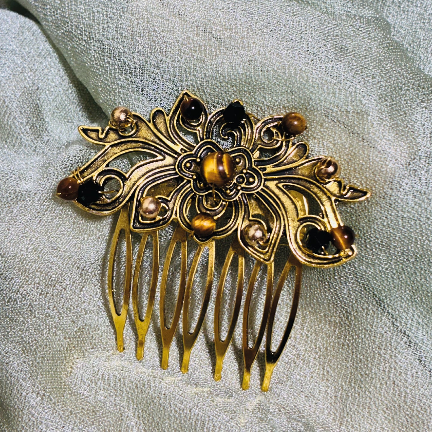 Petit peigne ancien Œil de Tigre