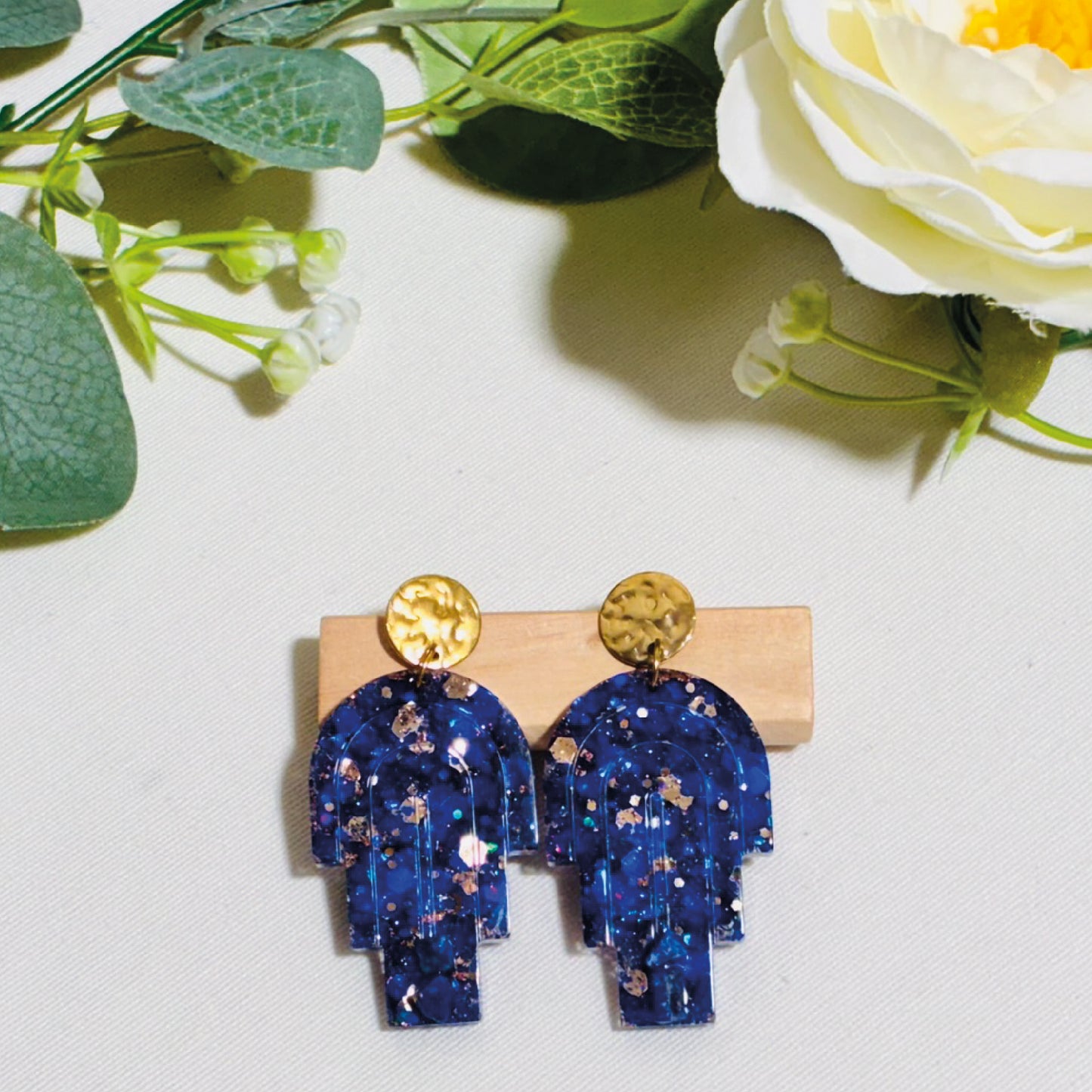 Boucle d'oreilles Gatsby Bleu roi