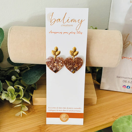 Boucles d'oreilles Cœur dorées