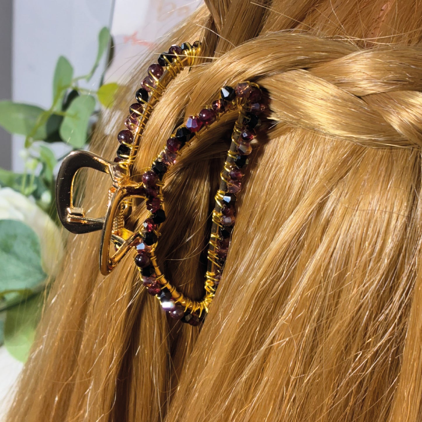 Pince croco grand modèle Grenats