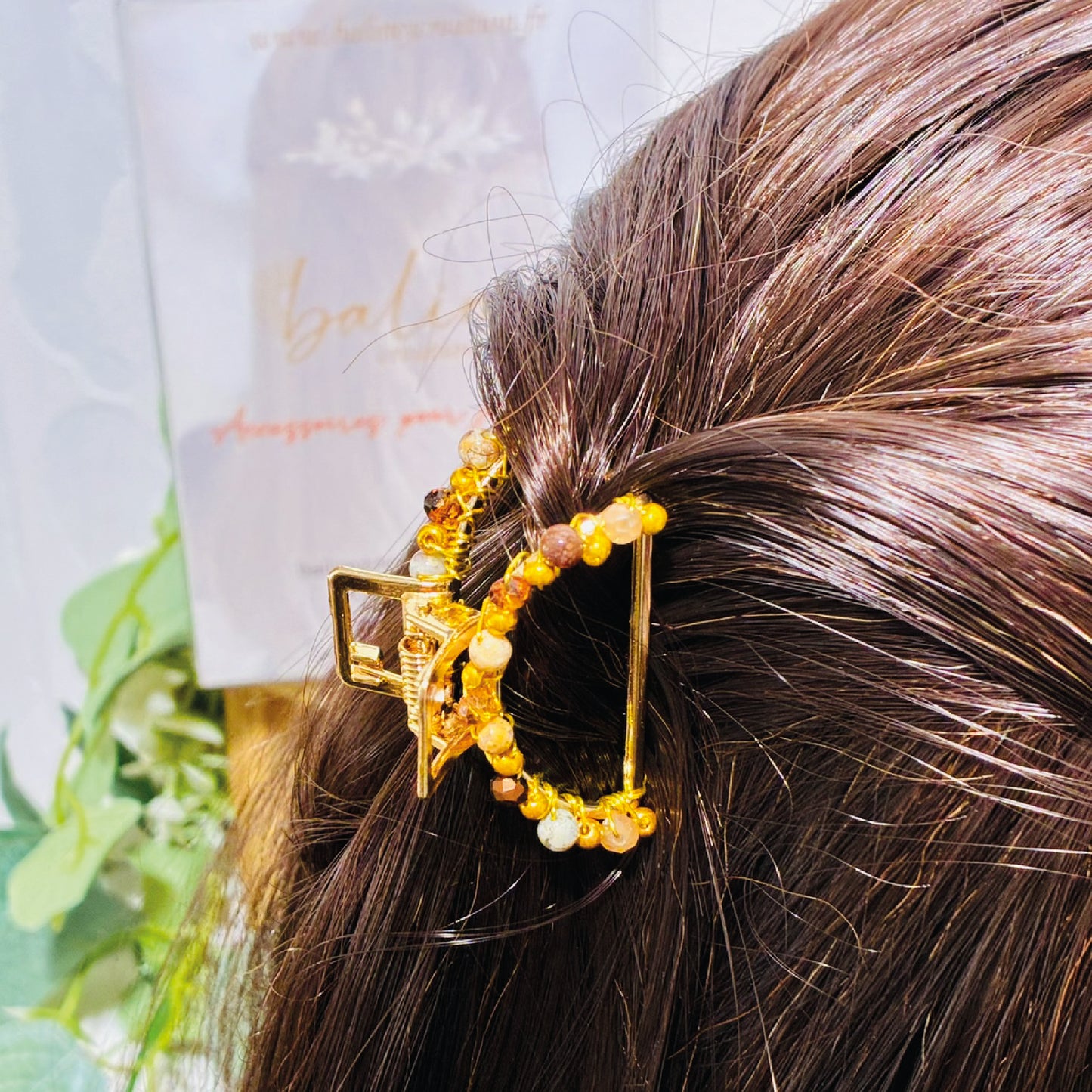 Pince croco petit modèle Jaspe Océan