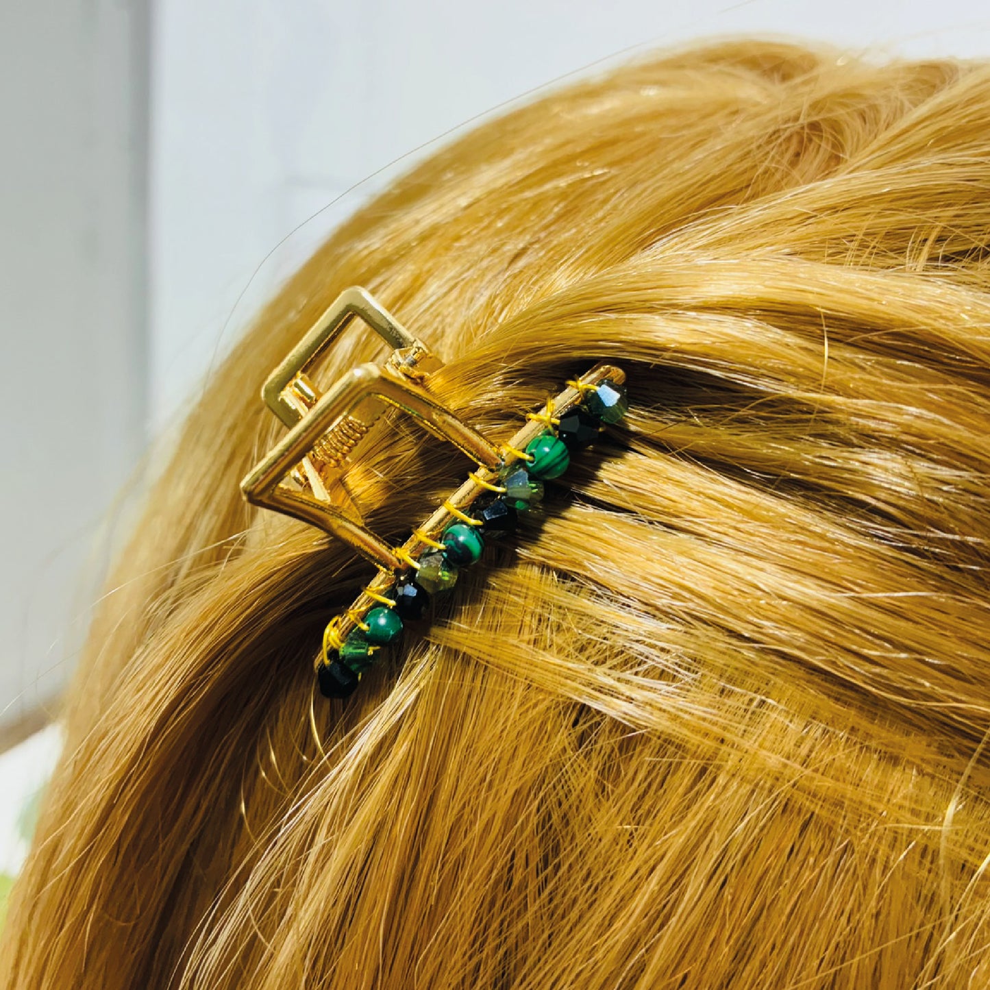 Pince croco petit modèle Malachite