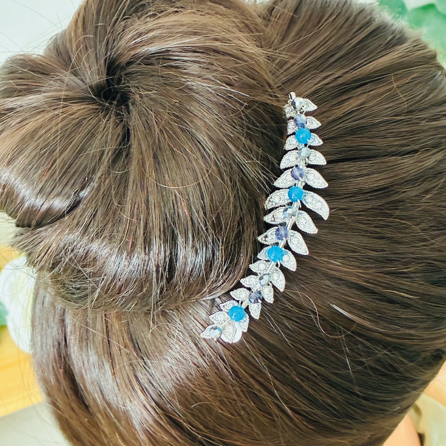 Peigne demi-lune bleu