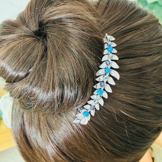 Peigne demi-lune bleu