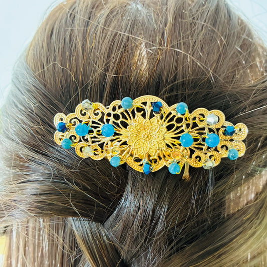 Peigne vintage Apatite bleue