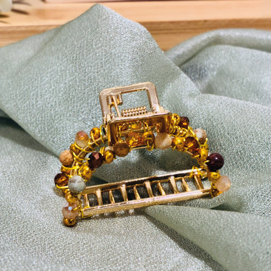 Pince croco petit modèle Jaspe Océan