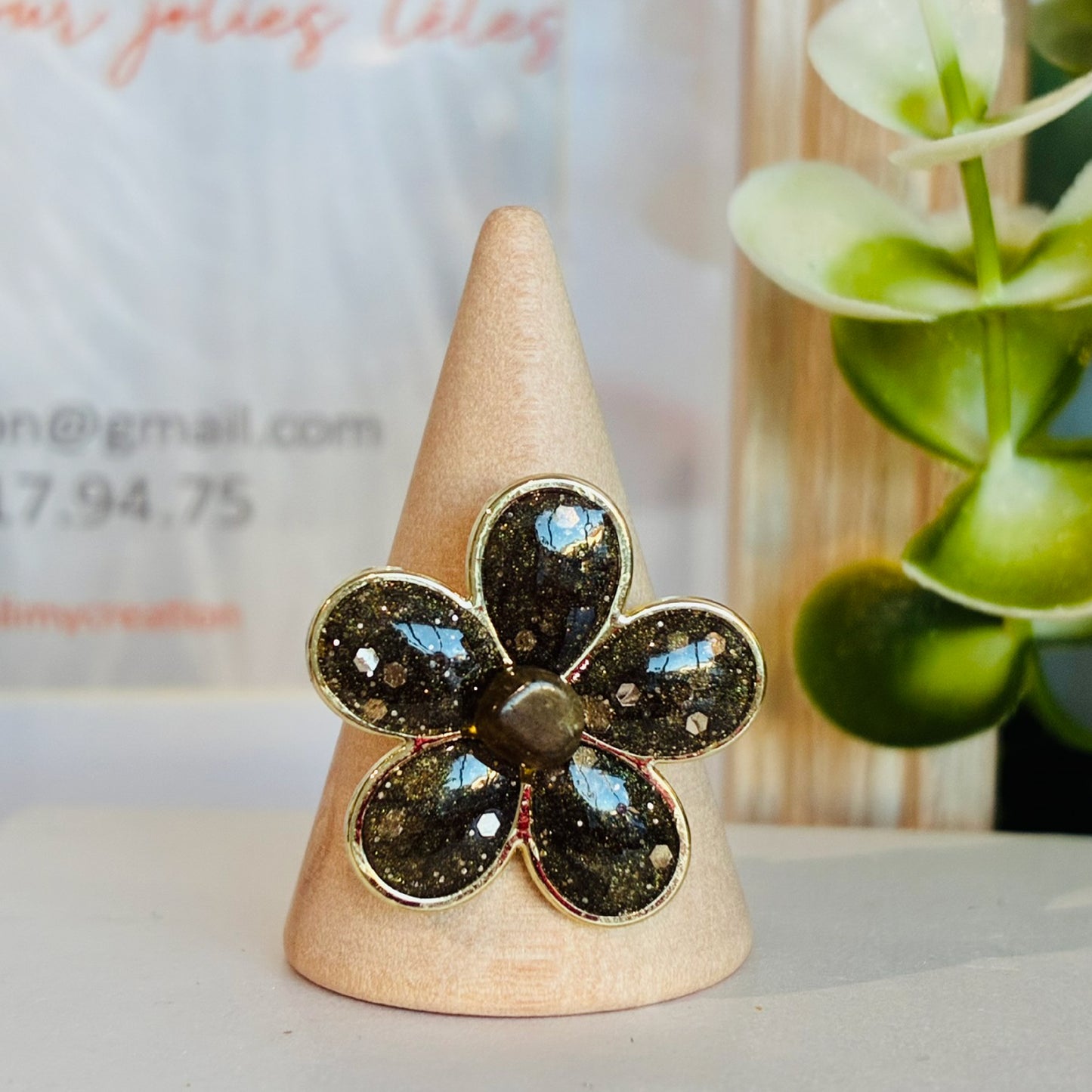 Bague Marguerite kaki