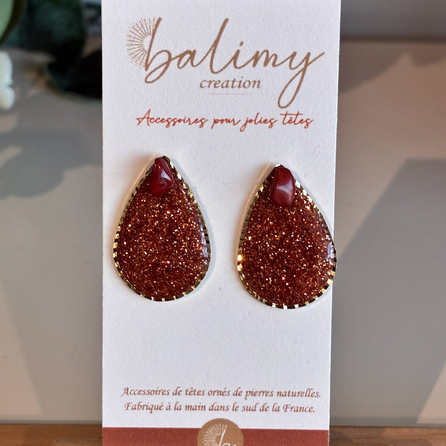 Boucles goutte or et cuivre