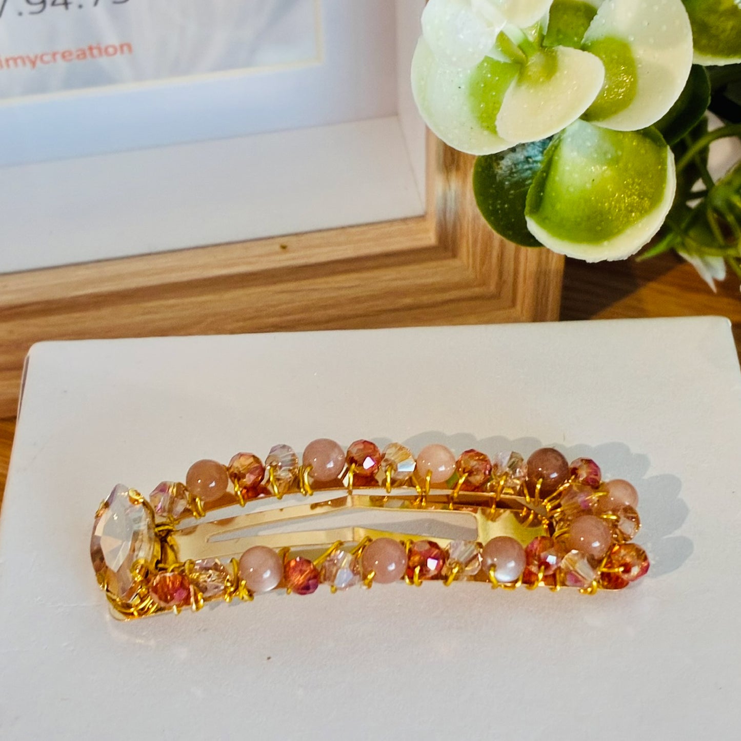Barrette Clic clac rose et orange