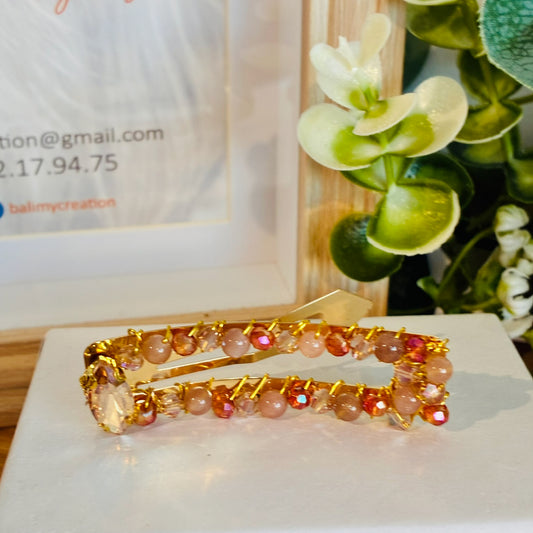 Barrette Clic clac rose et orange