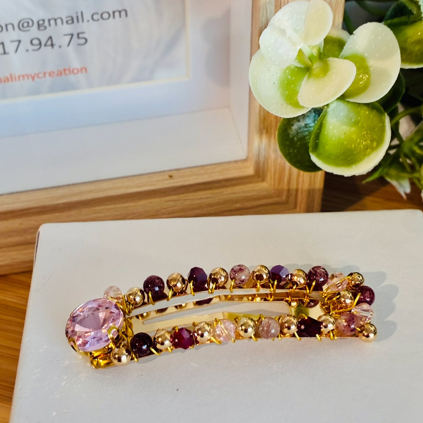 Barrette Clic clac rose et prune