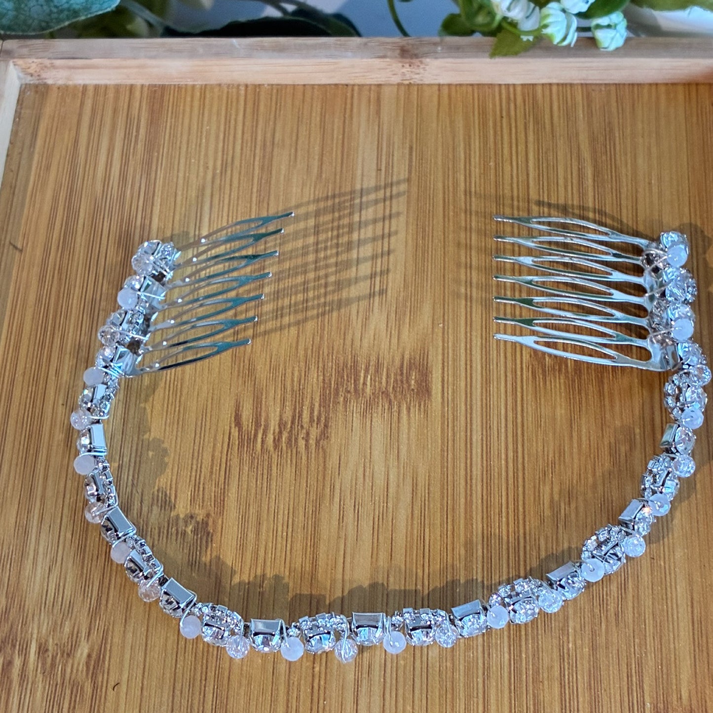 Double peigne argent et blanc