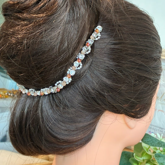 Double peigne argent et orange