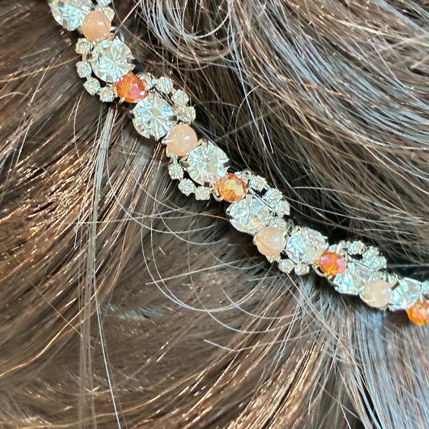 Double peigne argent et orange