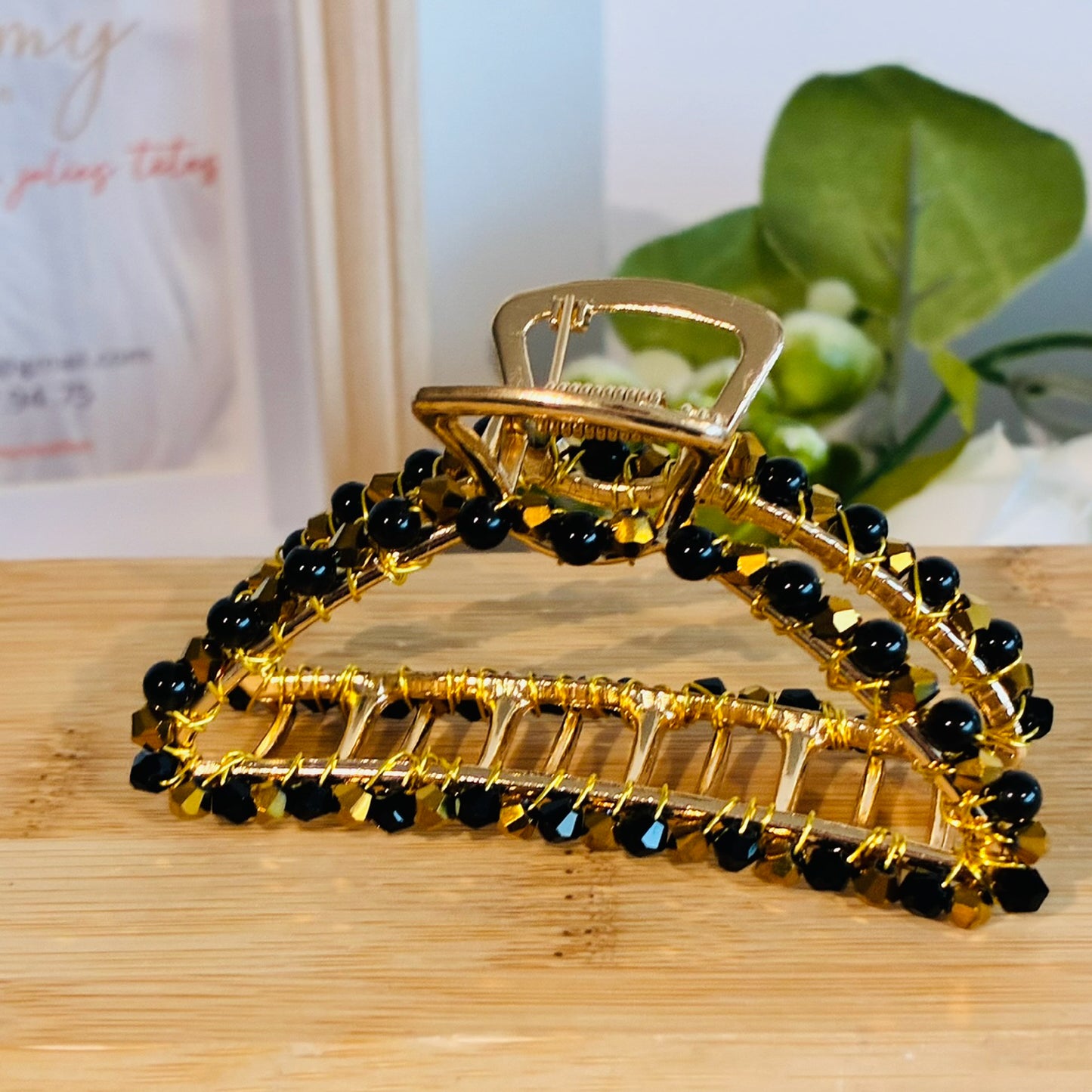 Pince croco Obsidienne noire
