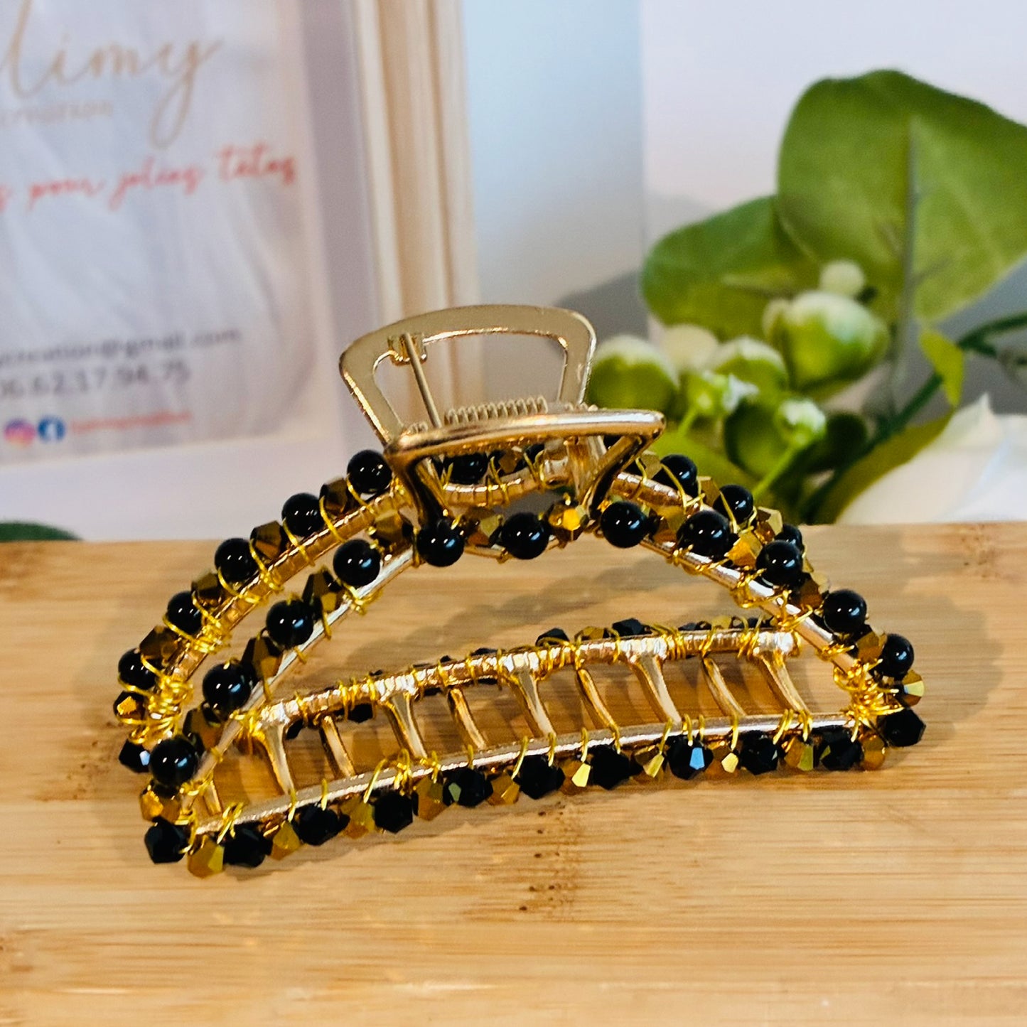 Pince croco Obsidienne noire